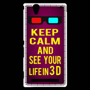 Coque Sony Xperia T2 Ultra Keep Calm and See your life 3D Rose
