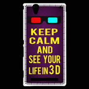 Coque Sony Xperia T2 Ultra Keep Calm and See your life 3D Violet