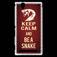 Coque Sony Xperia T2 Ultra Keep Calm and Be a Snake Rouge