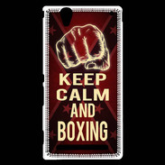 Coque Sony Xperia T2 Ultra Keep Calm and Boxing Rouge