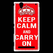 Coque Sony Xperia T2 Ultra Keep Calm and Carry on Rouge