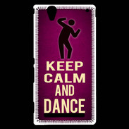 Coque Sony Xperia T2 Ultra Keep Calm and Dance Rose
