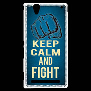 Coque Sony Xperia T2 Ultra Keep Calm and Fight Bleu