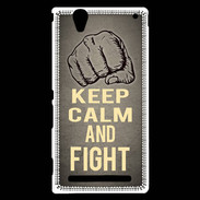 Coque Sony Xperia T2 Ultra Keep Calm and Fight Gris