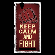Coque Sony Xperia T2 Ultra Keep Calm and Fight Rouge