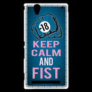 Coque Sony Xperia T2 Ultra Keep Calm and Fist BLeu