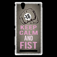 Coque Sony Xperia T2 Ultra Keep Calm and Fist Gris