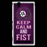 Coque Sony Xperia T2 Ultra Keep Calm and Fist Violet