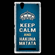 Coque Sony Xperia T2 Ultra Keep Calm and Hakuna Matata Bleu