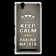 Coque Sony Xperia T2 Ultra Keep Calm and Hakuna Matata Gris