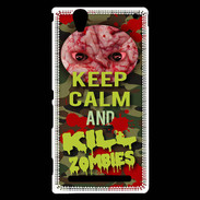 Coque Sony Xperia T2 Ultra Keep Calm and Kill Zombies camouflage