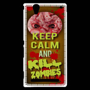 Coque Sony Xperia T2 Ultra Keep Calm and Kill Zombies Orange