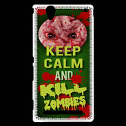 Coque Sony Xperia T2 Ultra Keep Calm and Kill Zombies Vert