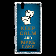 Coque Sony Xperia T2 Ultra Keep Calm and Make cake Bleu