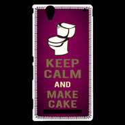 Coque Sony Xperia T2 Ultra Keep Calm and Make cake Rose