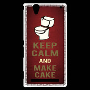 Coque Sony Xperia T2 Ultra Keep Calm and Make cake Rouge