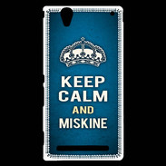Coque Sony Xperia T2 Ultra Keep Calm and Miskine Bleu