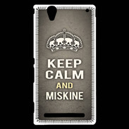 Coque Sony Xperia T2 Ultra Keep Calm and Miskine Gris