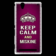 Coque Sony Xperia T2 Ultra Keep Calm and Miskine Rose