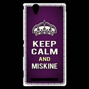 Coque Sony Xperia T2 Ultra Keep Calm and Miskine Violet