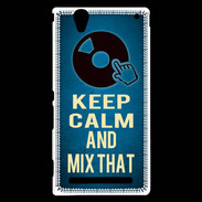 Coque Sony Xperia T2 Ultra Keep Calm and Mix that Bleu