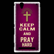 Coque Sony Xperia T2 Ultra Keep Calm and Pray Christian Rose