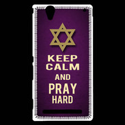 Coque Sony Xperia T2 Ultra Keep Calm and Pray jewish Violet
