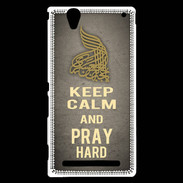 Coque Sony Xperia T2 Ultra Keep Calm and Pray Muslim Gris
