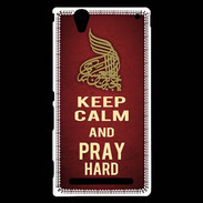Coque Sony Xperia T2 Ultra Keep Calm and Pray Muslim Rouge