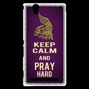 Coque Sony Xperia T2 Ultra Keep Calm and Pray Muslim Violet