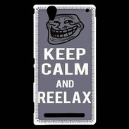Coque Sony Xperia T2 Ultra Keep Calm and Reelax Gris