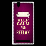 Coque Sony Xperia T2 Ultra Keep Calm and Reelax Rose