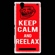 Coque Sony Xperia T2 Ultra Keep Calm and Reelax Rouge