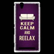 Coque Sony Xperia T2 Ultra Keep Calm and Reelax Violet