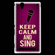 Coque Sony Xperia T2 Ultra Keep Calm and Sing Rose