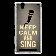 Coque Sony Xperia T2 Ultra Keep Calm and Sing Gris