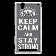 Coque Sony Xperia T2 Ultra Keep Calm and Stay strong Gris