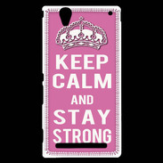 Coque Sony Xperia T2 Ultra Keep Calm and Stay strong Rose