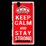 Coque Sony Xperia T2 Ultra Keep Calm and Stay strong Rouge