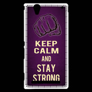 Coque Sony Xperia T2 Ultra Keep Calm and Stay strong Violet