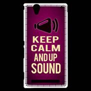 Coque Sony Xperia T2 Ultra Keep Calm and Up Sound Rose