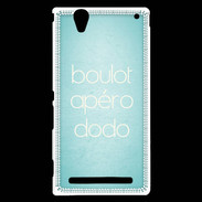 Coque Sony Xperia T2 Ultra Boulot Apéro Dodo Turquoise ZG