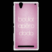 Coque Sony Xperia T2 Ultra Boulot Apéro Dodo Rose ZG