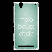 Coque Sony Xperia T2 Ultra Moto Boulot Dodo Vert ZG