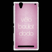 Coque Sony Xperia T2 Ultra Vélo Boulot Dodo Rose ZG