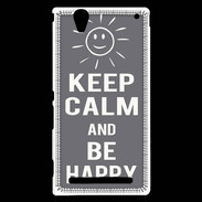 Coque Sony Xperia T2 Ultra Keep calm Be Crazy Gris