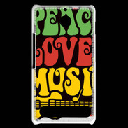 Coque Sony Xperia E1 Peace Love Music
