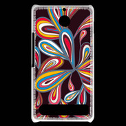 Coque Sony Xperia E1 Flower power sur fond noir