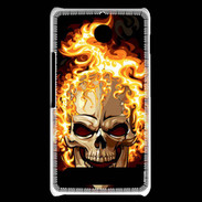 Coque Sony Xperia E1 Tête de mort en flamme 5