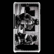 Coque Sony Xperia E1 Pompiers en noir et blanc